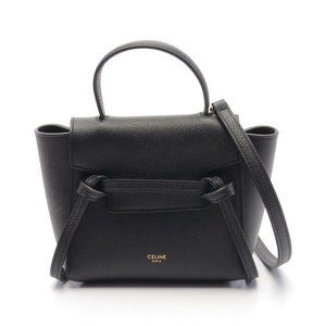 Celine Pico Belt Bag Leather Handbag Black